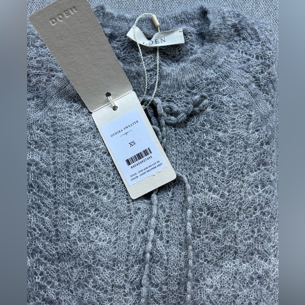 DÔEN Ophira Knit Sweater Heather Gray XS NWT - Picture 5 of 7